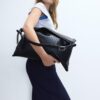 Soft Touch Shoulder Bag with Zips