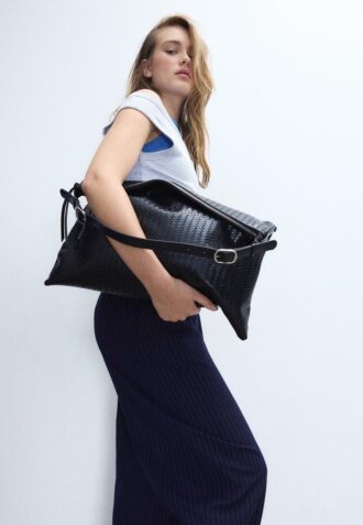 Soft Touch Shoulder Bag with Zips