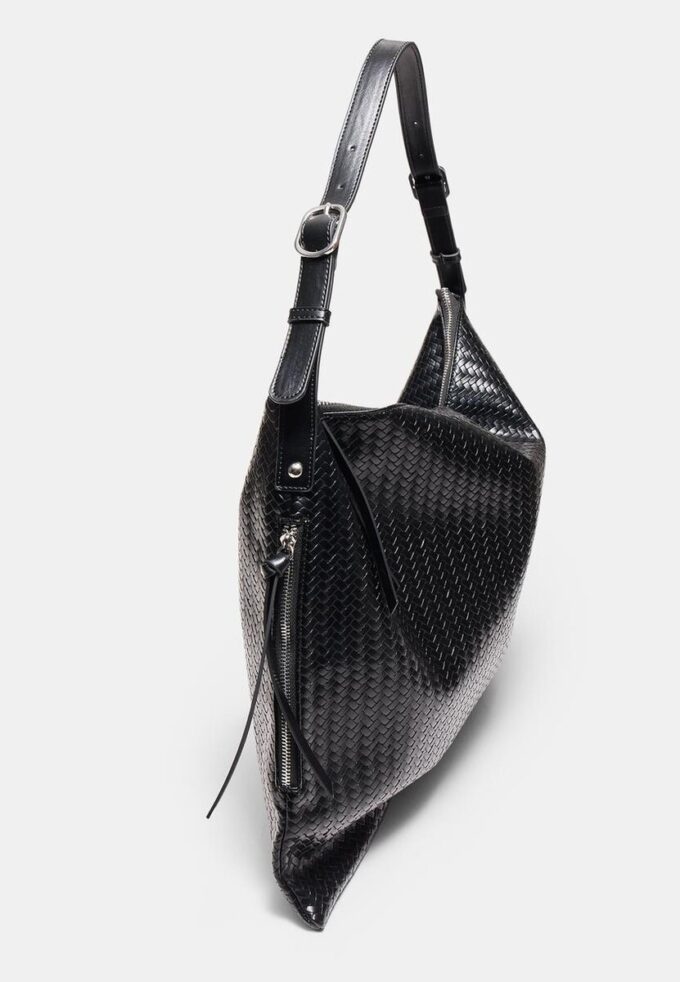 Soft Touch Shoulder Bag with Zips