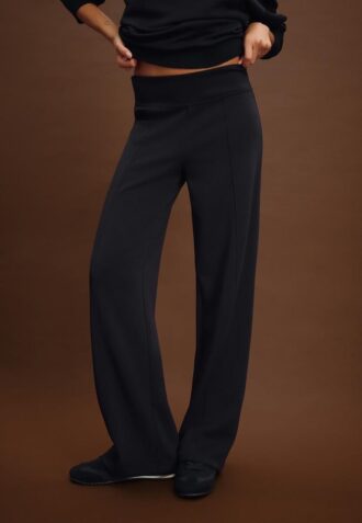 Soft-Touch Straight-Leg Jogger Trousers with Pintuck Detail