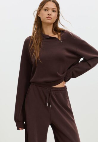 Soft-Touch Sweatshirt with Side Zip