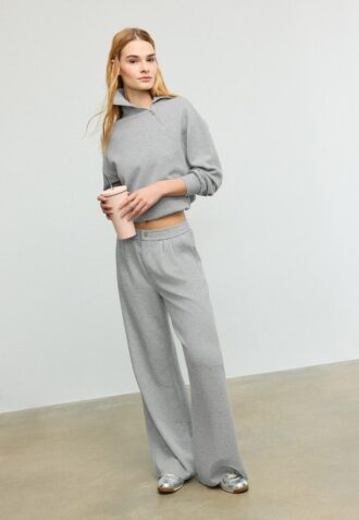 Soft-Touch Sweatshirt with Side Zip
