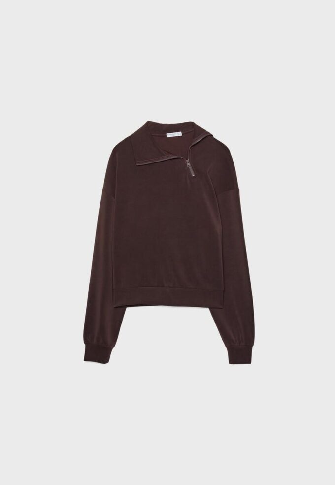 Soft-Touch Sweatshirt with Side Zip Soft-Touch Sweatshirt with Side Zip