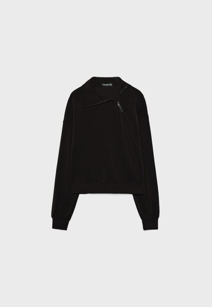 Soft-Touch Sweatshirt with Side Zip Soft-Touch Sweatshirt with Side Zip