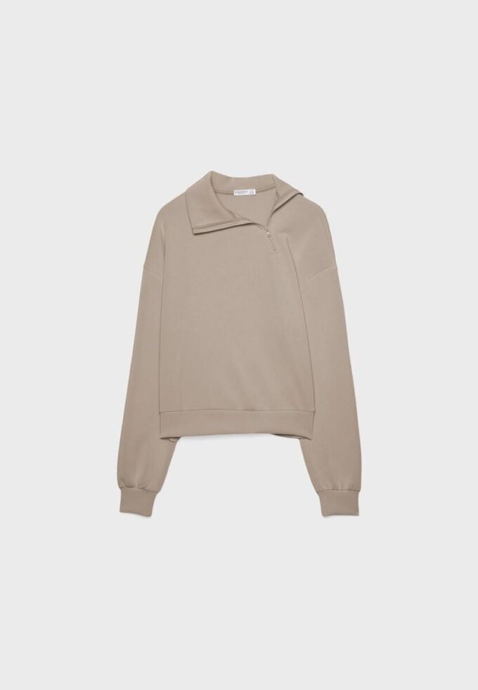 Soft-Touch Sweatshirt with Side Zip Soft-Touch Sweatshirt with Side Zip