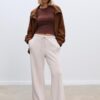 Soft-Touch Wide-Leg Jogger Trousers with Front Seam Detail Soft-Touch Wide-Leg Jogger Trousers with Front Seam Detail
