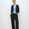 Soft-Touch Wide-Leg Jogger Trousers with Front Seam Detail Soft-Touch Wide-Leg Jogger Trousers with Front Seam Detail