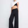Soft-Touch Wide-Leg Jogger Trousers with Front Seam Detail