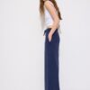 Soft-Touch Wide-Leg Jogger Trousers with Front Seam Detail