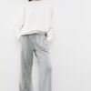 Soft-Touch Wide-Leg Jogger Trousers with Front Seam Detail