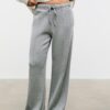 Soft-Touch Wide-Leg Jogger Trousers with Front Seam Detail