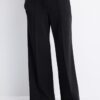 Soft-Touch Wide-Leg Jogger Trousers with Front Seam Detail