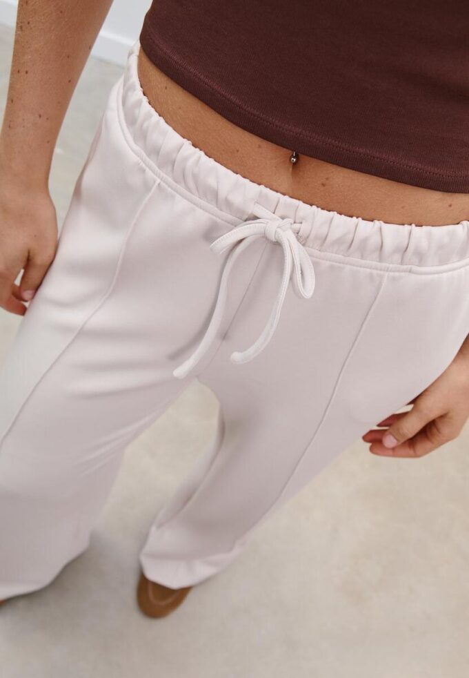 Soft-Touch Wide-Leg Jogger Trousers with Front Seam Detail Soft-Touch Wide-Leg Jogger Trousers with Front Seam Detail