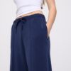 Soft-Touch Wide-Leg Jogger Trousers with Front Seam Detail