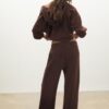 Soft-Touch Wide-Leg Jogger Trousers with Front Seam Detail
