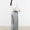 Soft-Touch Wide-Leg Jogger Trousers with Front Seam Detail