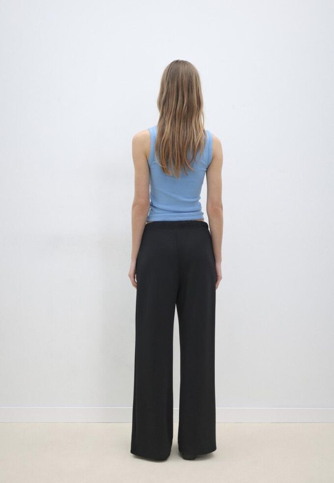 Soft-Touch Wide-Leg Jogger Trousers with Front Seam Detail Soft-Touch Wide-Leg Jogger Trousers with Front Seam Detail