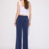 Soft-Touch Wide-Leg Jogger Trousers with Front Seam Detail