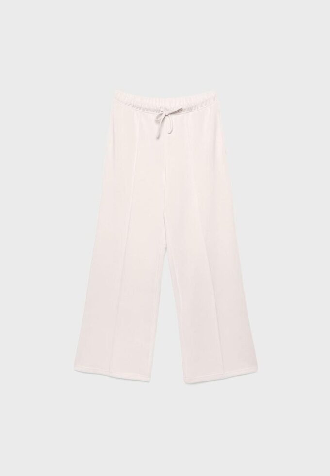 Soft-Touch Wide-Leg Jogger Trousers with Front Seam Detail Soft-Touch Wide-Leg Jogger Trousers with Front Seam Detail