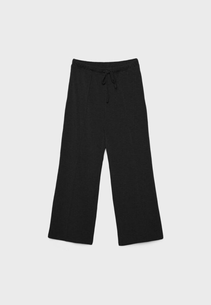 Soft-Touch Wide-Leg Jogger Trousers with Front Seam Detail