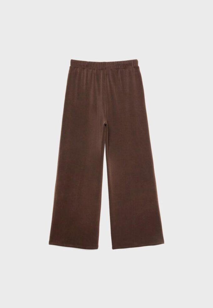 Soft-Touch Wide-Leg Jogger Trousers with Front Seam Detail