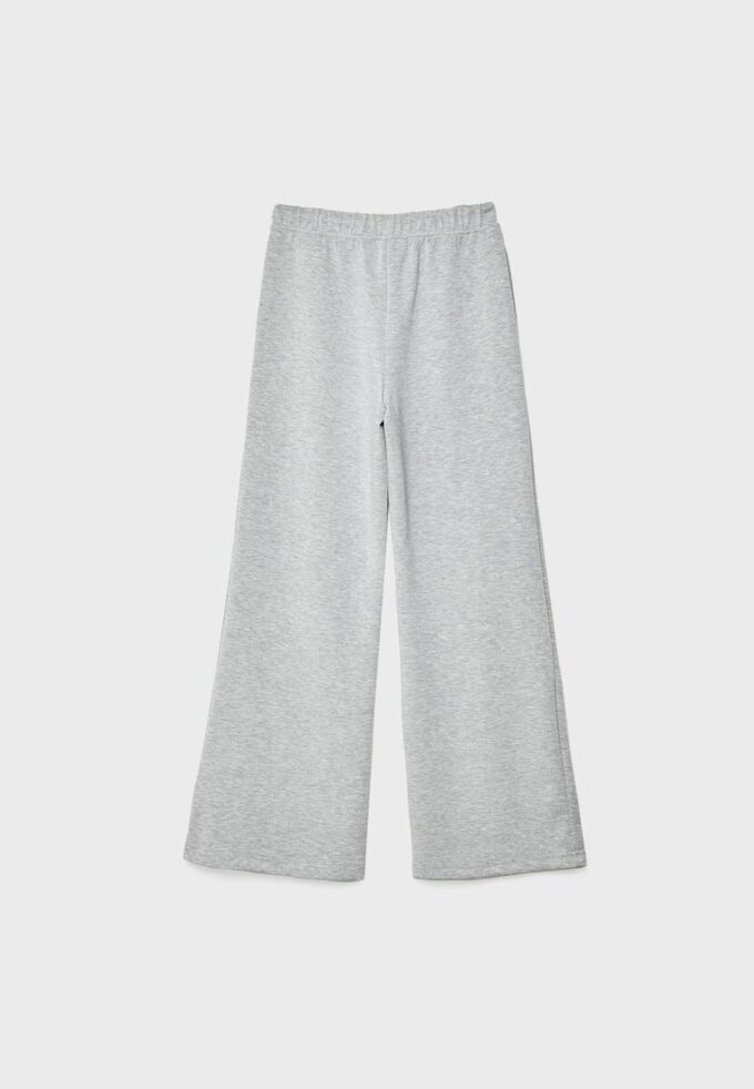 Soft-Touch Wide-Leg Jogger Trousers with Front Seam Detail