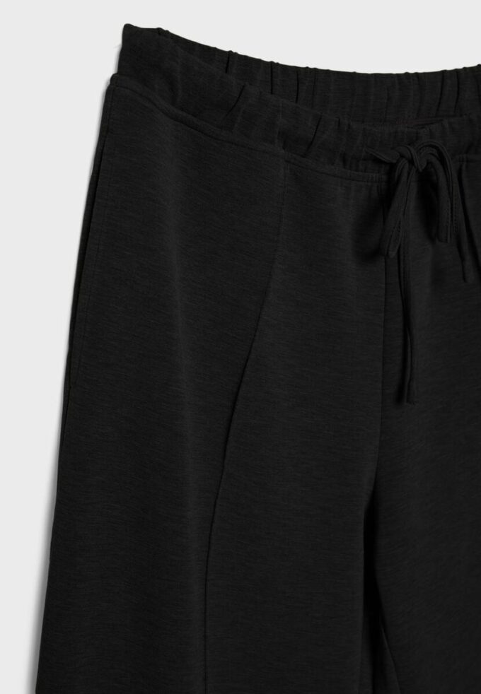 Soft-Touch Wide-Leg Jogger Trousers with Front Seam Detail