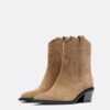 Split Leather Cowboy Ankle Boots