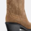Split Leather Cowboy Ankle Boots