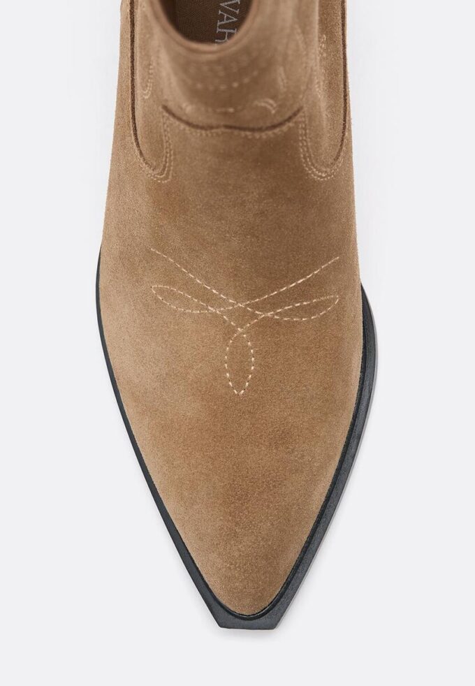 Split Leather Cowboy Ankle Boots