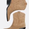 Split Leather Cowboy Ankle Boots