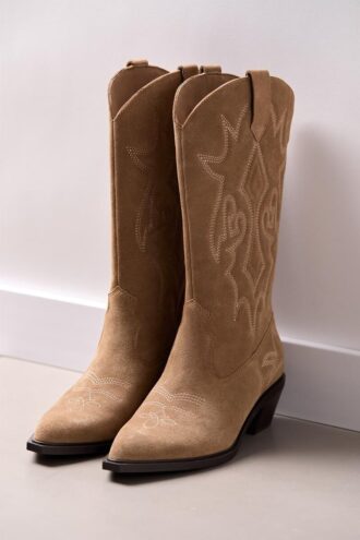 Split Leather Cowboy Boots