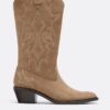 Split Leather Cowboy Boots