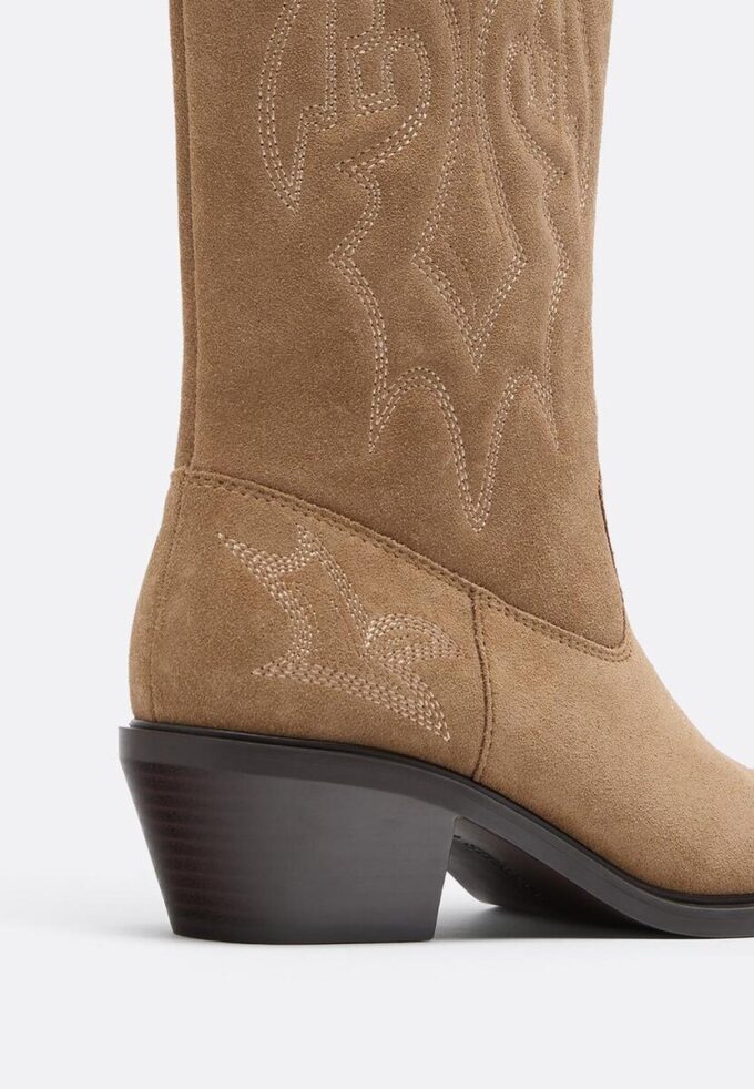 Split Leather Cowboy Boots