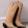 Split Leather Cowboy Boots