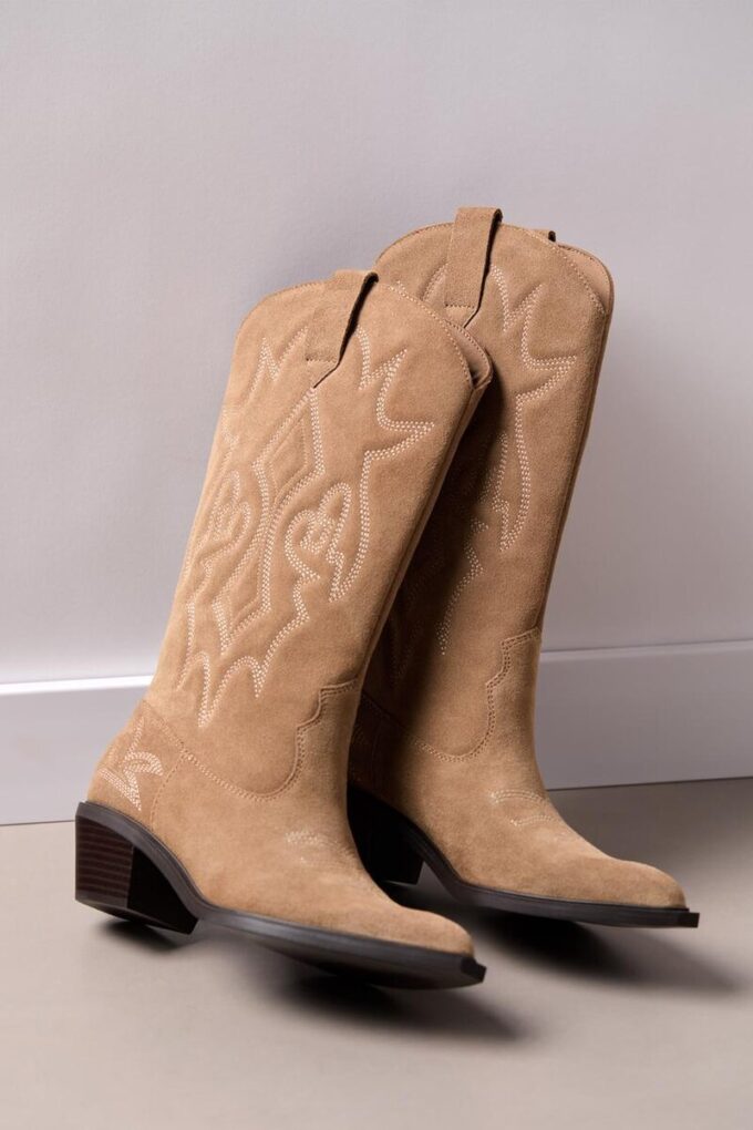 Split Leather Cowboy Boots
