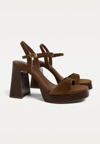 Split Leather Platform Sandals