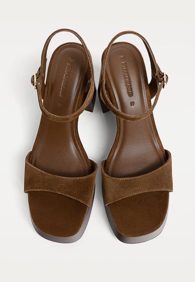 Split Leather Platform Sandals