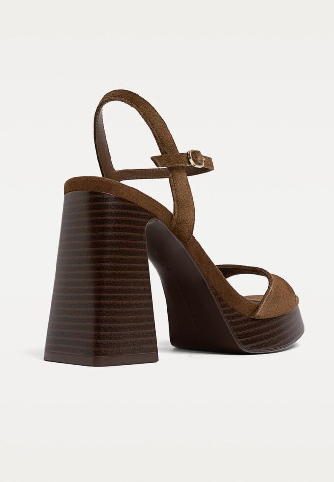 Split Leather Platform Sandals