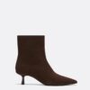 Split Leather Stiletto Heel Ankle Boots