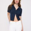 Stand Collar Buttoned Knit Cardigan