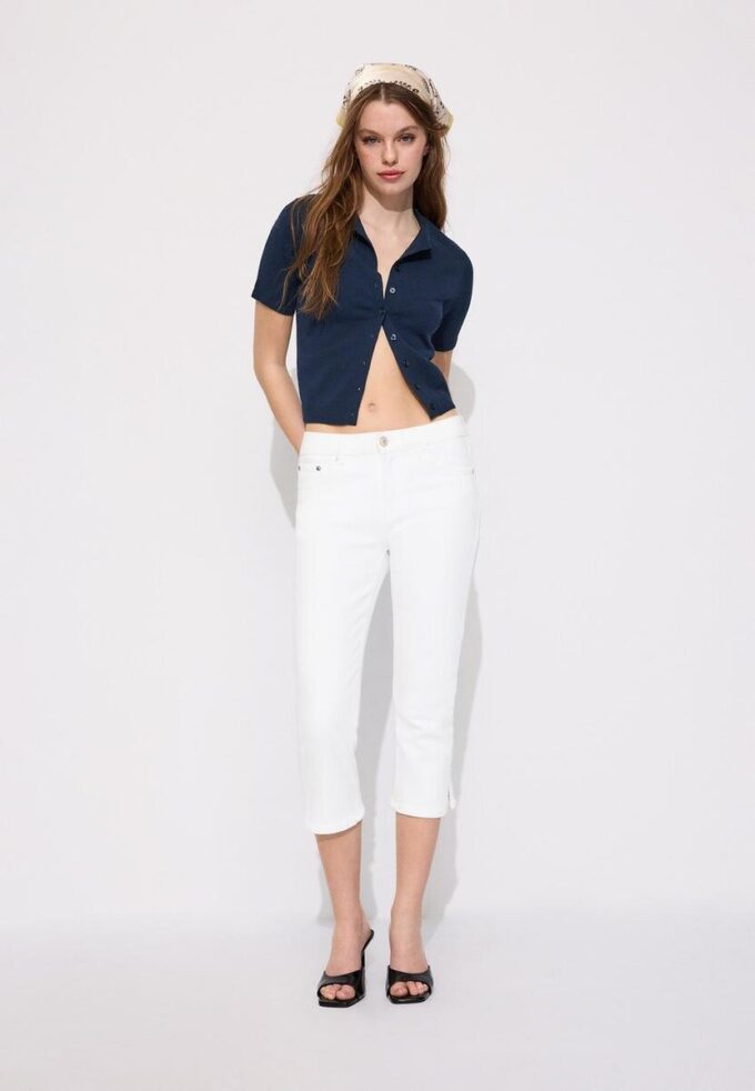 Stand Collar Buttoned Knit Cardigan