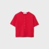Stand Collar Buttoned Knit Cardigan