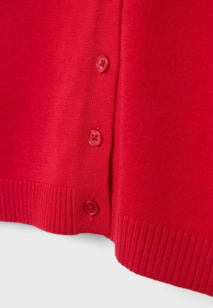 Stand Collar Buttoned Knit Cardigan