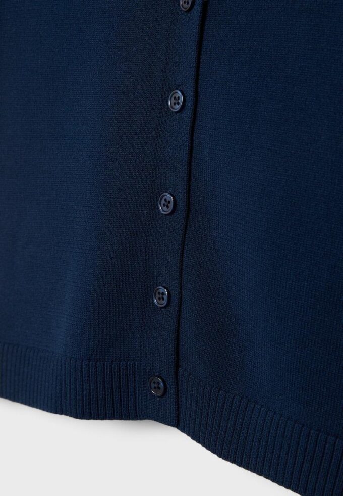 Stand Collar Buttoned Knit Cardigan