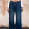 Straight Jeans with Studded Waistband Straight Jeans with Studded Waistband
