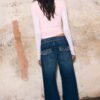 Straight Jeans with Studded Waistband Straight Jeans with Studded Waistband