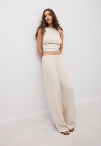 Straight-Leg Creased-Effect Trousers