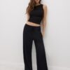 Straight-Leg Creased-Effect Trousers