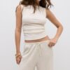 Straight-Leg Creased-Effect Trousers